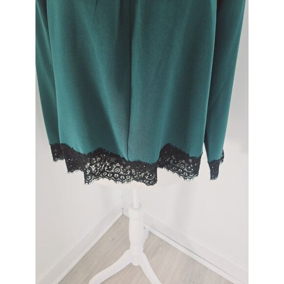 Tuckernuck Juniper Vail Blouse Emerald Green Black Lace Formal Top Shirt XS - Picture 4 of 14